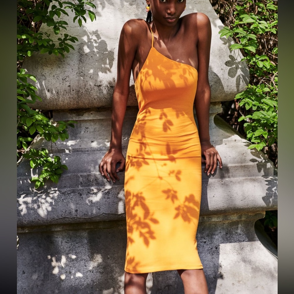 Zara Asymmetric orange dress